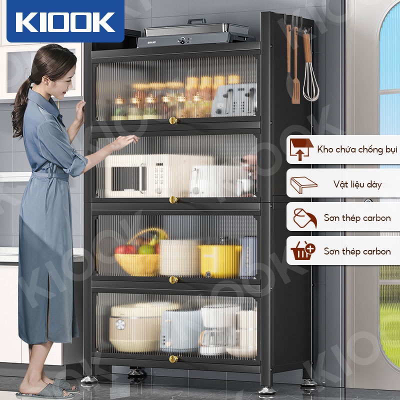 KIOOK Kệ Nhà Bếp Kệ Để Đồ 4/5 Tầng 70cm Có Bánh Xe Chống Bụi Dung tích lớn