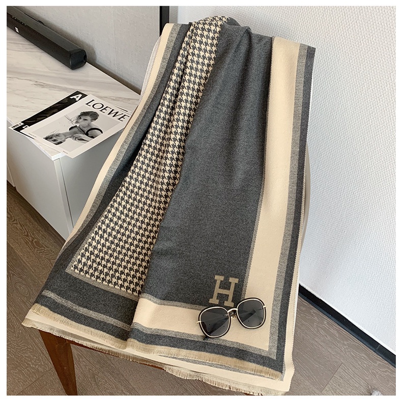 KH01 Khăn mùa đông chữ H cao cấp hàng loại 1 thời trang mẫu mới nhất 2023 190*65