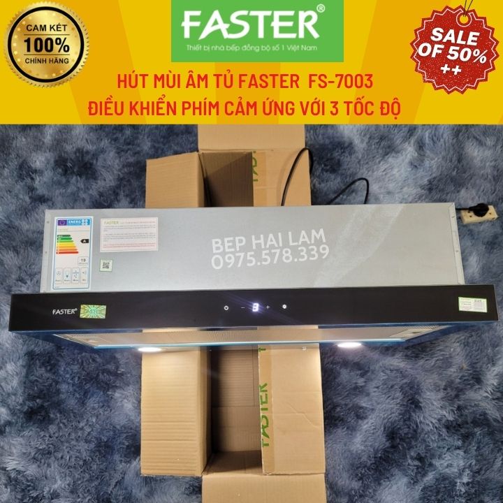 Hút mùi âm tủ Faster FS-7003- Hàng chính hãng, BH 2 năm, hút khỏe, độ ồn  thấp