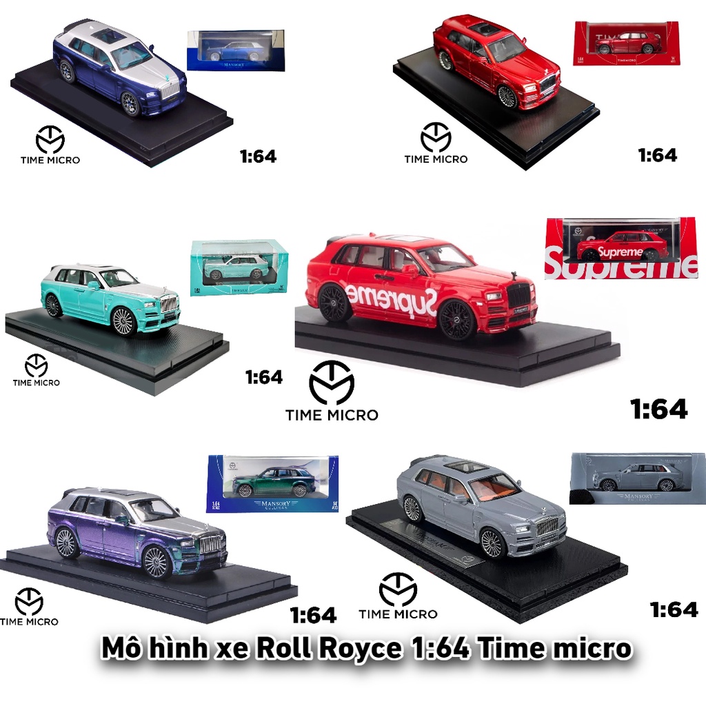 Mô hình xe Roll Royce Cullinan tỉ lệ 1:64 Time micro các loại
