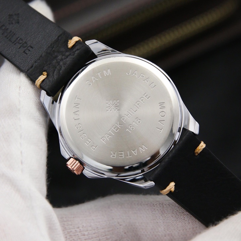 Đồng Hồ Nam P.atek Philippe Dây Da Mặt Siêu Mỏng