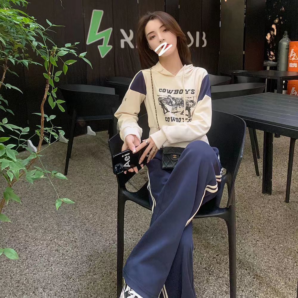 Jiashucheng Bộ Đồ Thể Thao Phong Cách Preppy Nhỏ Nhắn Phong Cách Phương Tây Cho Nữ