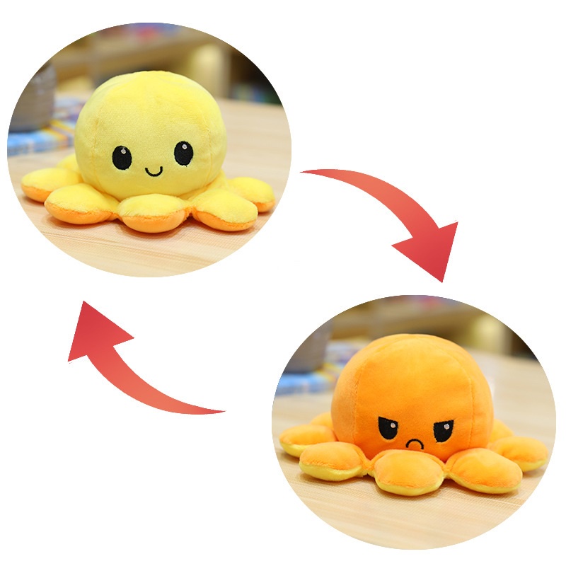 Gấu Bông Bạch Tuộc Biểu Cảm 2 Mặt Dễ Thương Đủ Màu Size S