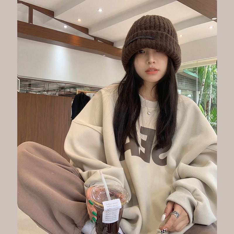 Áo sweater nâu SEA Unisex - Nỉ form rộng tay bồng kiểu dáng vintage hàn quốc ulzzang