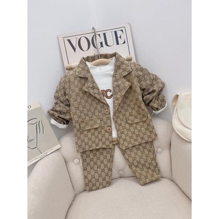 Bộ vest nâu 3 chi tiết cho bé trai