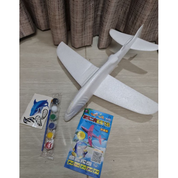 Bộ tô màu máy bay xốp size lớn 36cm DIY