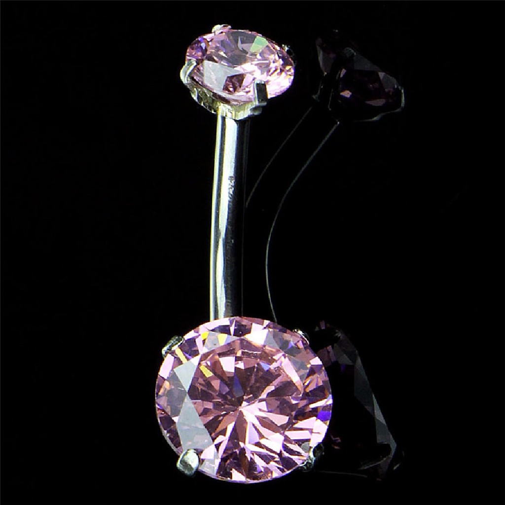 Khuyên Rốn Thép Phẫu Thuật Đính Đá Pha Lê Đẹp Mắt Qibest