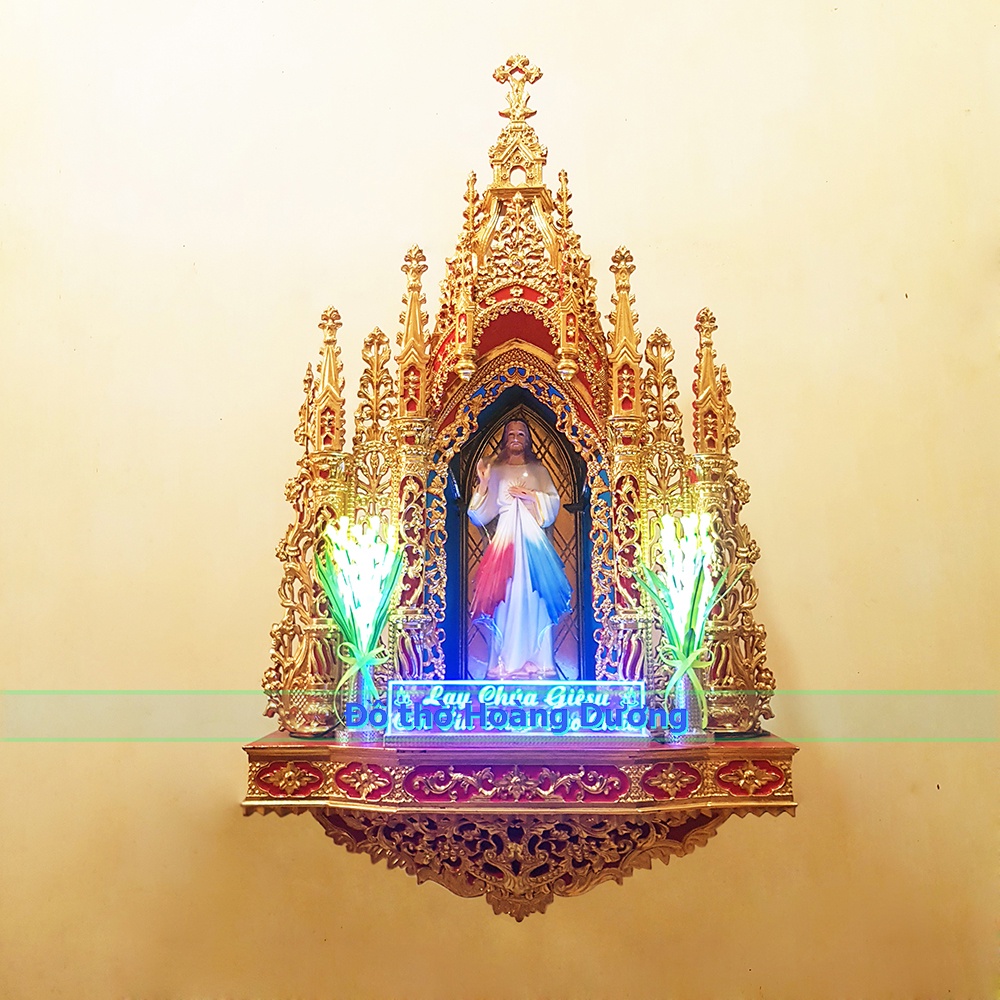 Hoa Huệ có đèn loại 5 cánh cao 40cm - Đồ thờ Hoàng Dương