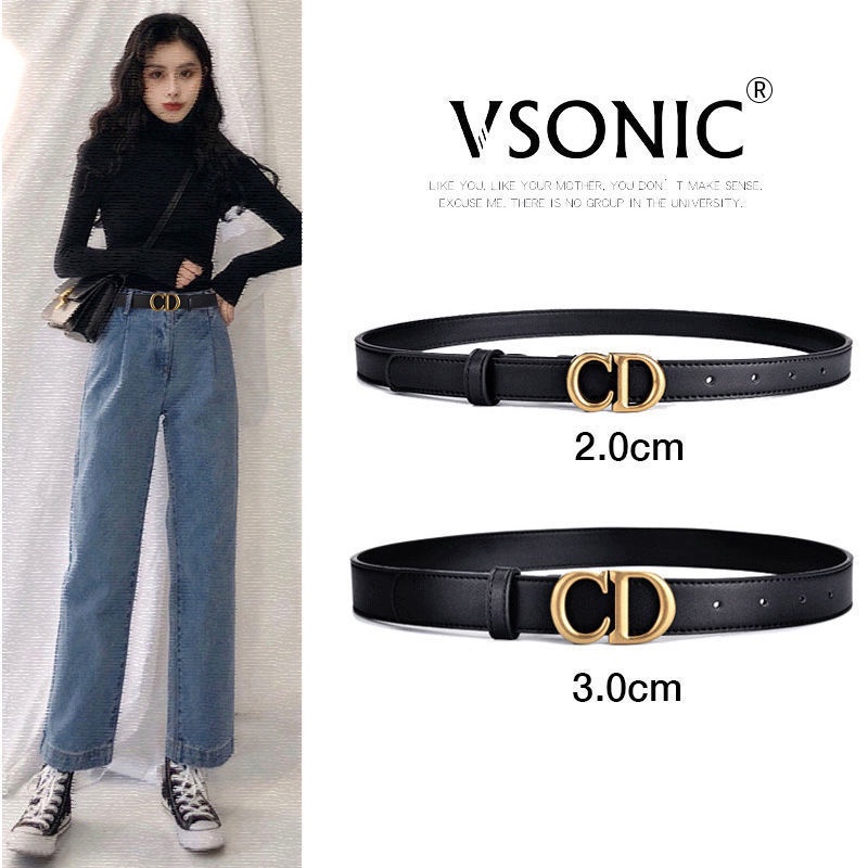 Thắt lưng da thật chữ ZCLU Dior phong cách ins Hàn Quốc 2022 đơn giản thời trang cho nam và nữ