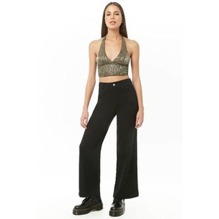Áo croptop kim tuyến cột dây nơ cổ F21
