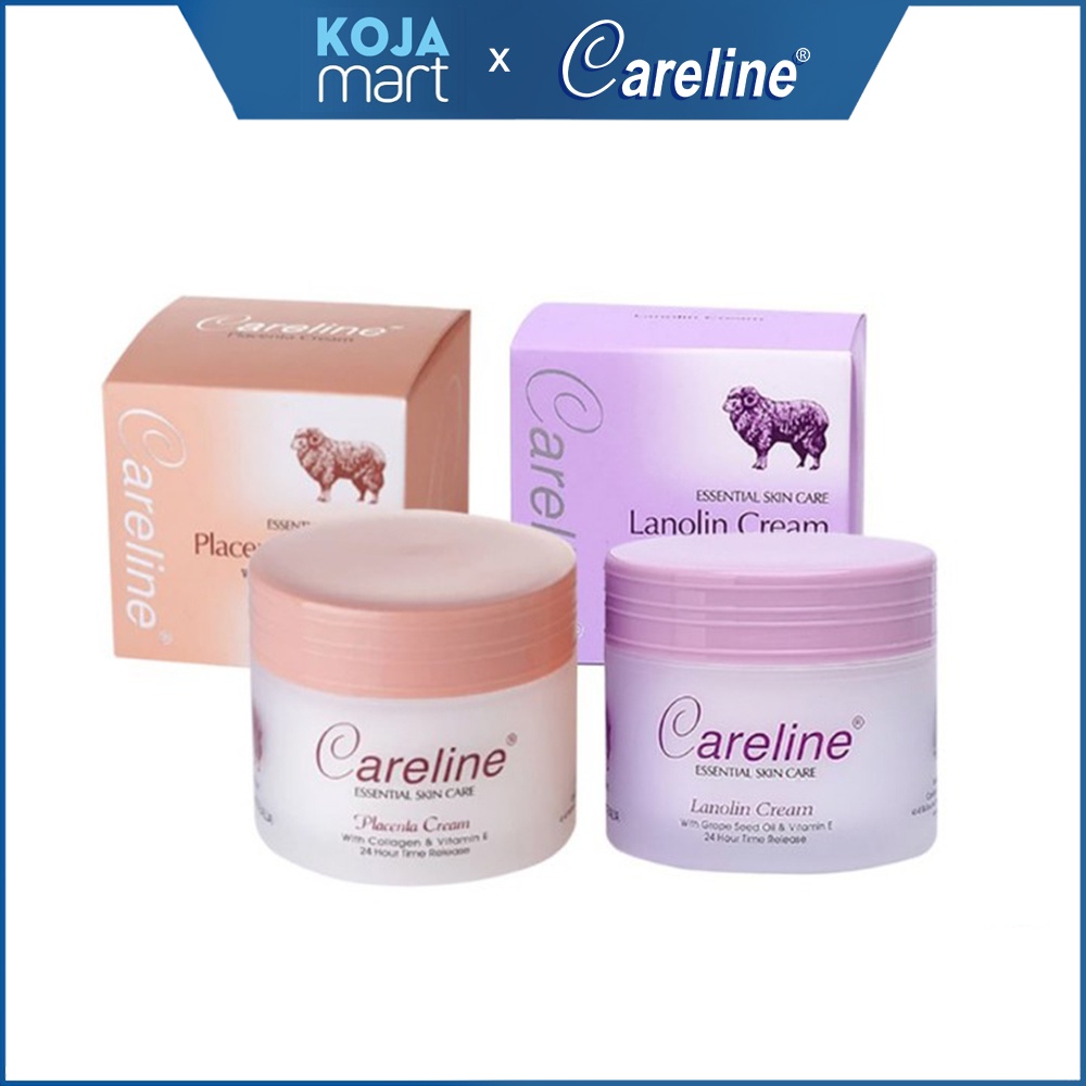 Kem dưỡng ẩm mỡ cừu (tím), nhau thai cừu (cam) Careline Lanolin/Placenta Cream, Úc (100g) cho mọi lứa tuổi