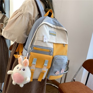 Balo ulzzang nữ thời trang đi học đi chơi basic kemi phối màu - balo trơn balo du lịch bl05