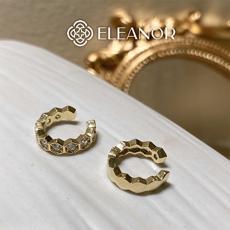 Bông tai nữ Eleanor Accessories gắn vành hình chữ C cá tính phụ kiên trang sức 4873