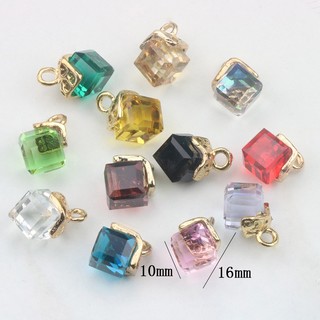 Hạt pha lê hình vuông 8mm dùng làm trang sức thủ công diy