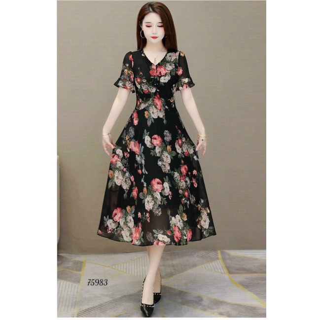 (HCM) ĐẦM VOAN HOA 2 LỚP THỜI TRANG NỮ SIÊU XINH XẮN - PHONG CÁCH QUÝ TỘC SANG CHẢNH CHO CÁC NÀNG KM STORE