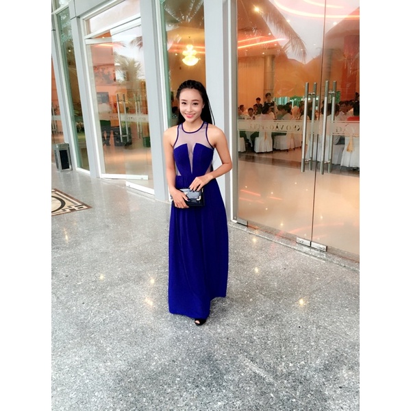 đầm dạ hội màu xanh đen thanh lý