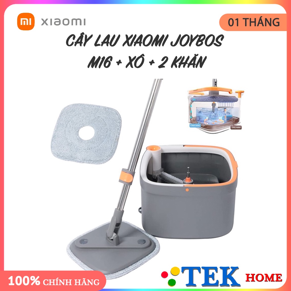 SẴN | Cây Lau Xiaomi Joybos M16 + Xô + 2 Khăn | Bộ tự vắt nâng cấp | BH 1 tháng