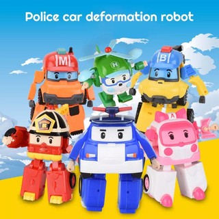 Bộ 6 xe biệt đội poli robocar biến hình loại đẹp có hộp đựng - poli deformation toy set rescue team car