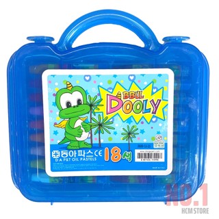 Hộp 18 bút sáp màu dooly d.a p&t hàn quốc - văn phòng phẩm no.1