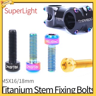 biling 6Pcs Risk Titanium Alloy Bike Bicycle Bike Fixed Stem Bolts Screw Accessory