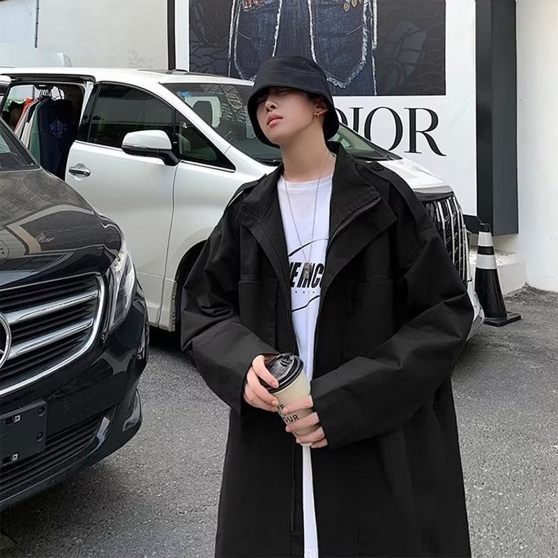 Áo Khoác Gió Dáng Dài Form Rộng Thời Trang Thu Đông Phong Cách Hàn Quốc