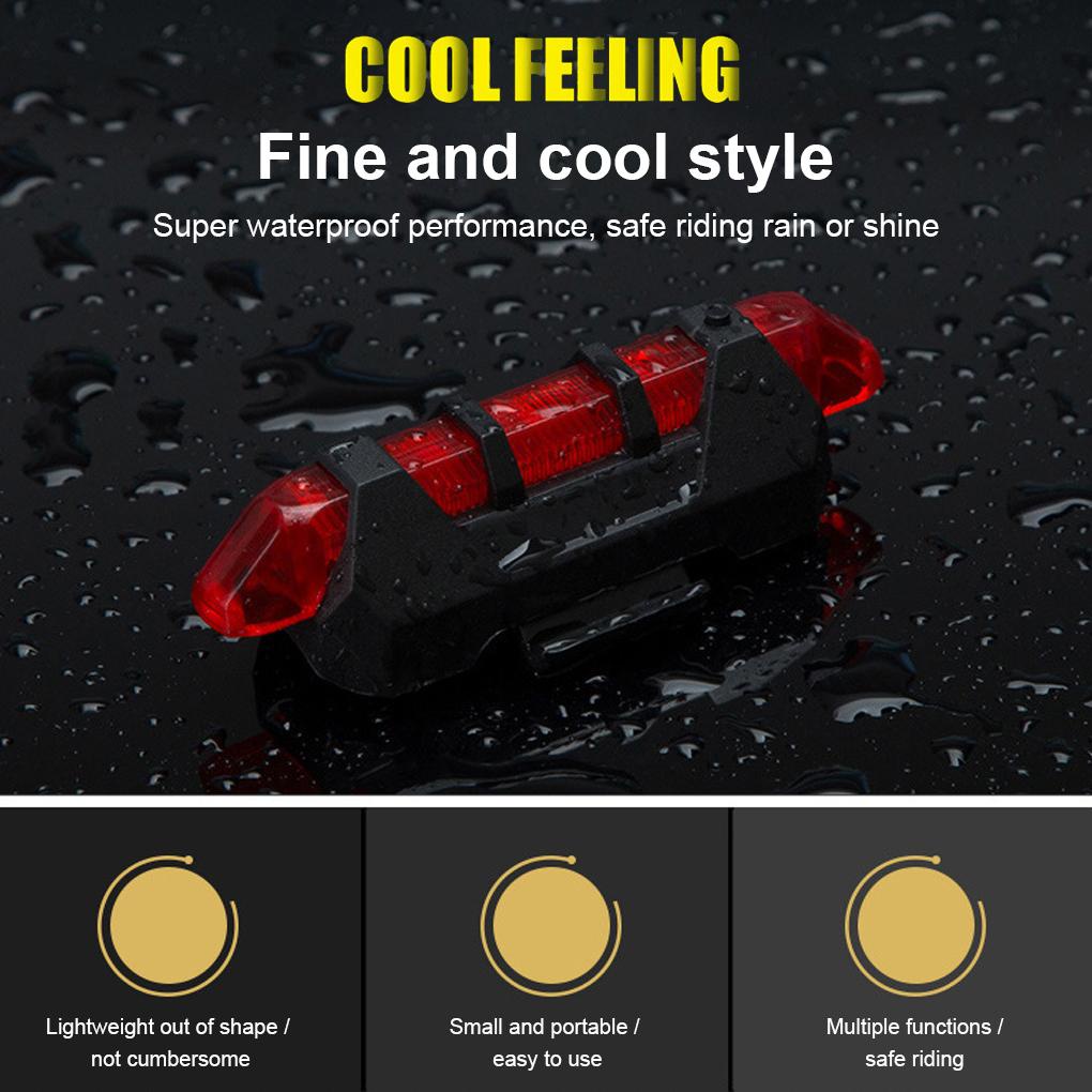 Đèn LED Tín Hiệu Ánh Sáng Trắng / Xanh Dương / Đỏ An Toàn Chống Thấm Nước Gắn Đuôi Xe Đạp Leo Núi