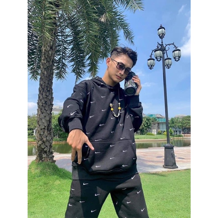 Áo Hoodie Nike Swoosh Thêu Full Vải Nỉ Hàng Chuẩn Đẹp