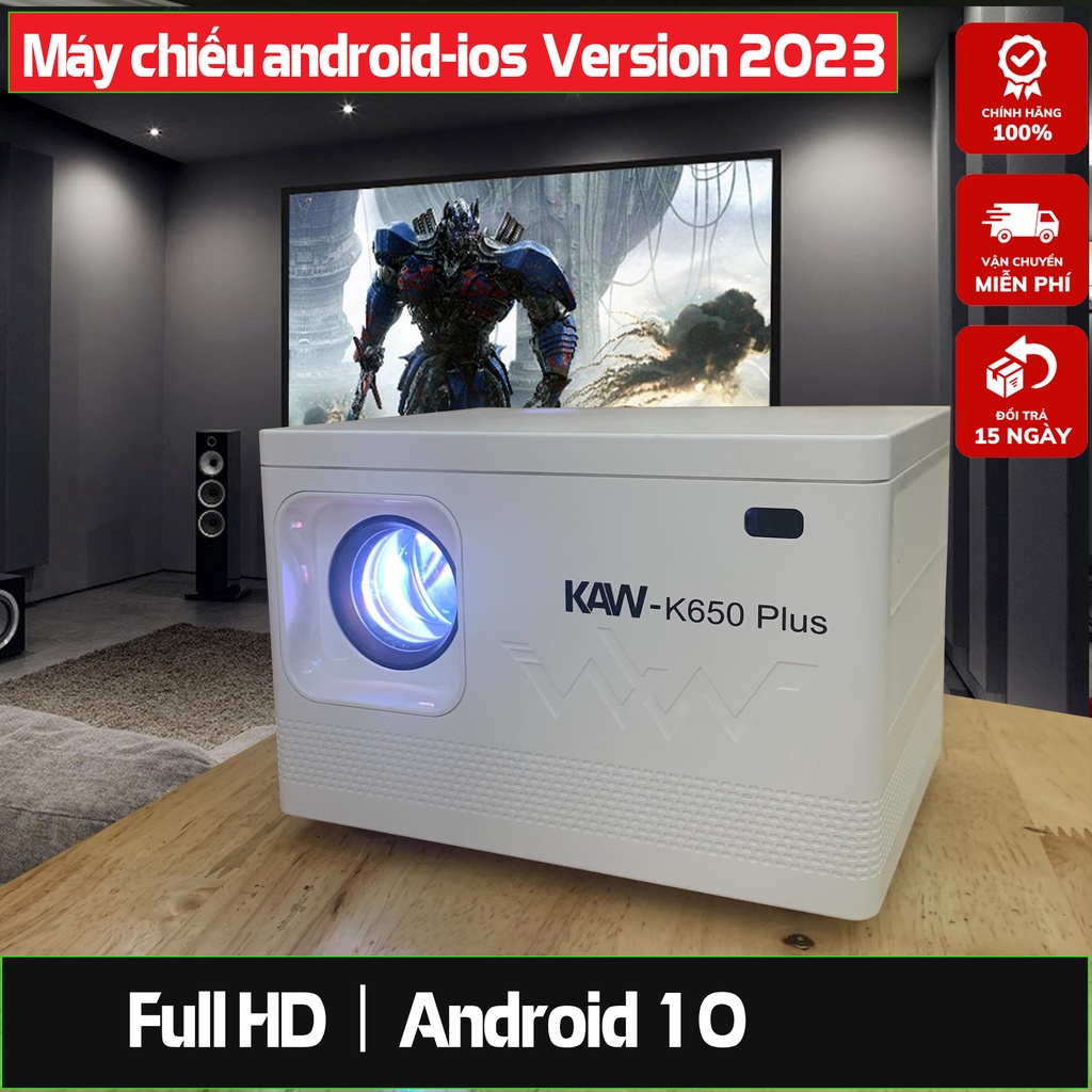 Máy chiếu mini KAW-K650/K550,K435, Máy chiếu mini, Kết nối điện thoại, máy tính, HĐH Androi, Bảo hành chính hãng
