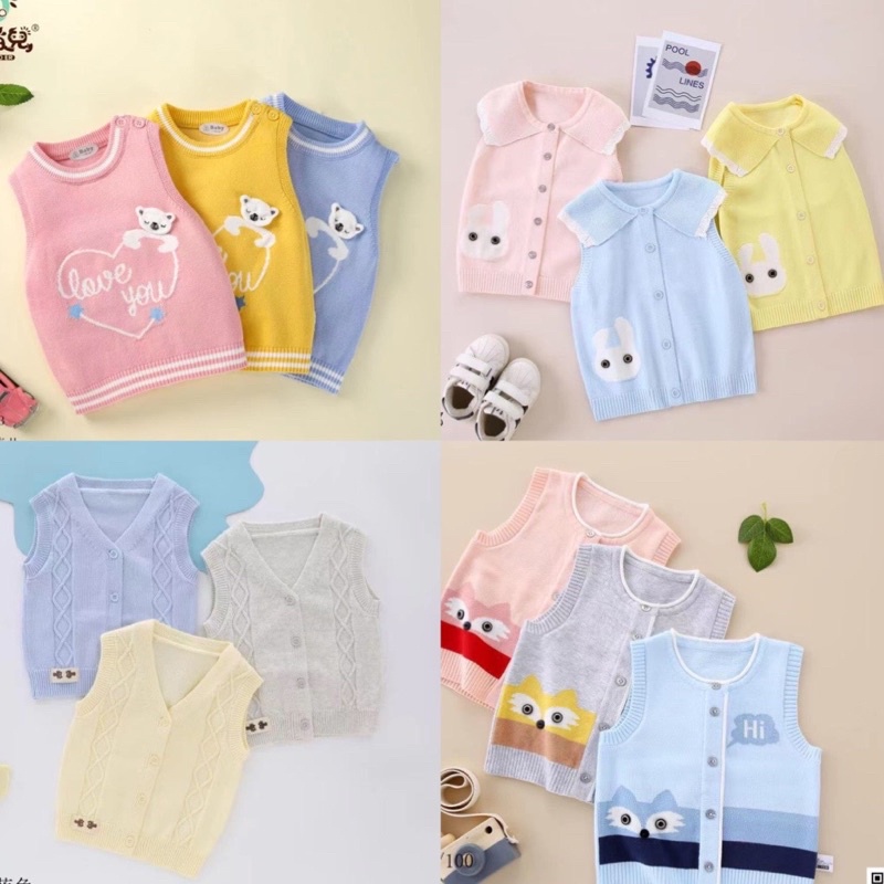 Áo len gile mềm mịn hàng cao cấp cho bé trai bé gái MS221