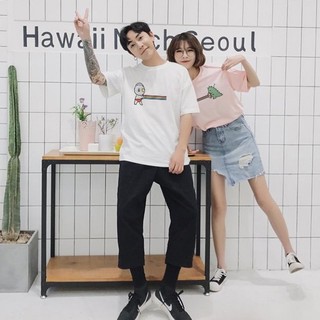 Áo Thun Đôi Valentine's Day Tay Lỡ In Họa Tiết Cậu Bé Khủng Long MYROSE169