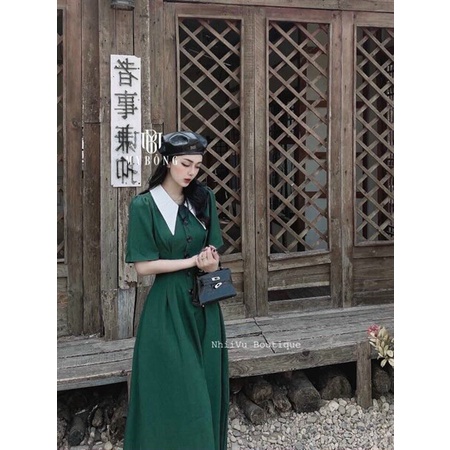 (FreeShip 2022) Đầm nữ dáng xòe,đầm cổ phối màu thiết kế ôm eo tinh tế,tone màu hottren ton da