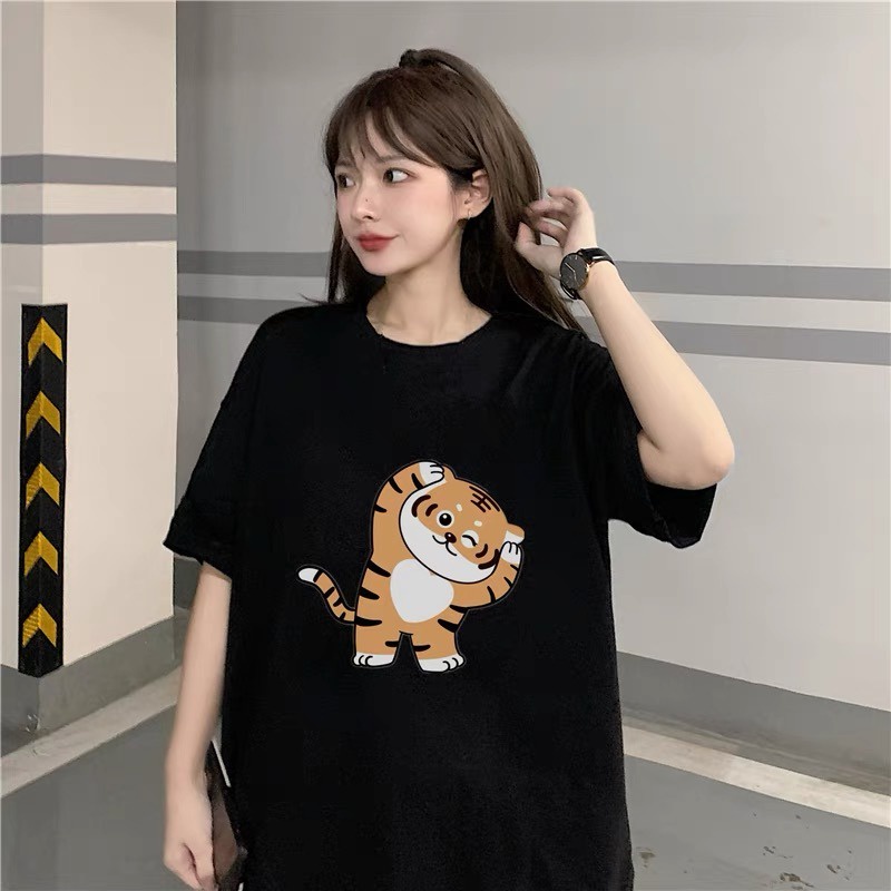 NRVP Áo Thun Unisex Mùa Hè Dáng Suông Tay Cộc Phong Cách Hàn Quốc Cho Nam Nữ