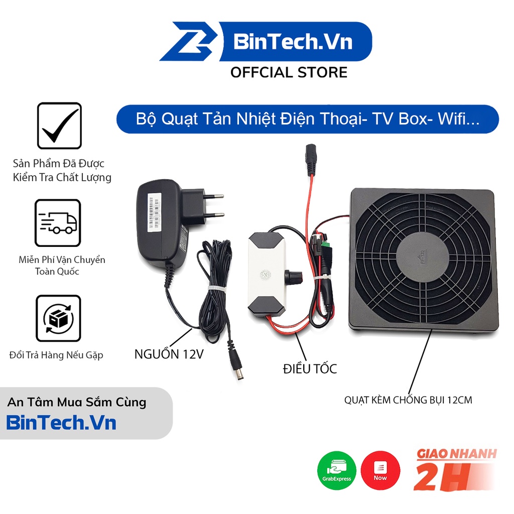 Bộ Quạt Tản Nhiệt Điện Thoại, TV Box, WiFi , Android Box..Tản Nhiệt Làm Mát Điều Chỉnh Tự Đông Theo Mức Độ- Không Gây Ồn