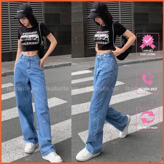 Quần jean ống rộng nữ isabelle - màu xanh nhạt - jean mềm mại, may kỹ - mã sr271n