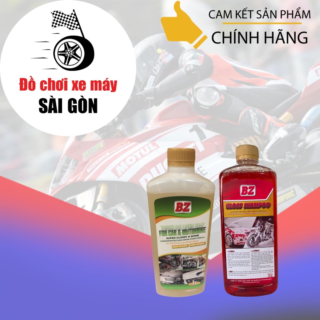Combo nước rửa xe BZ và nước rửa xe không chạm BZ siêu bóng loáng, đậm đặc