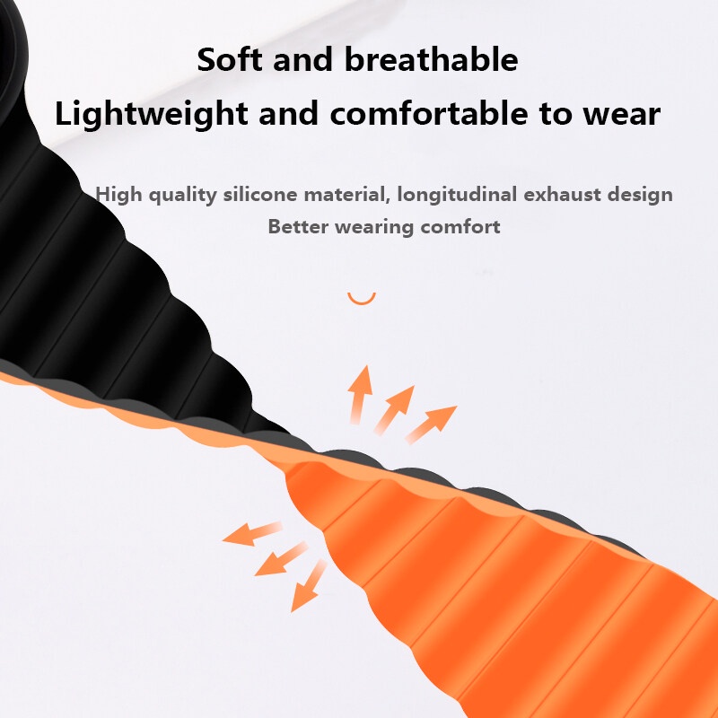 Dây Đeo Đồng Hồ Từ Tính Bằng Silicone 49mm Cho Apple Watch 8 7 41mm 45mm 44mm 42mm 40mm 38mm 8 / 7 / 6 / SE / 5 / 3 / 2 / 1