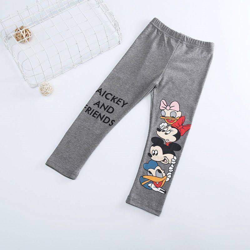 Spring and Autumn Korean style girls' cartoon printed slim fit skinny pants stretch trousers leggings