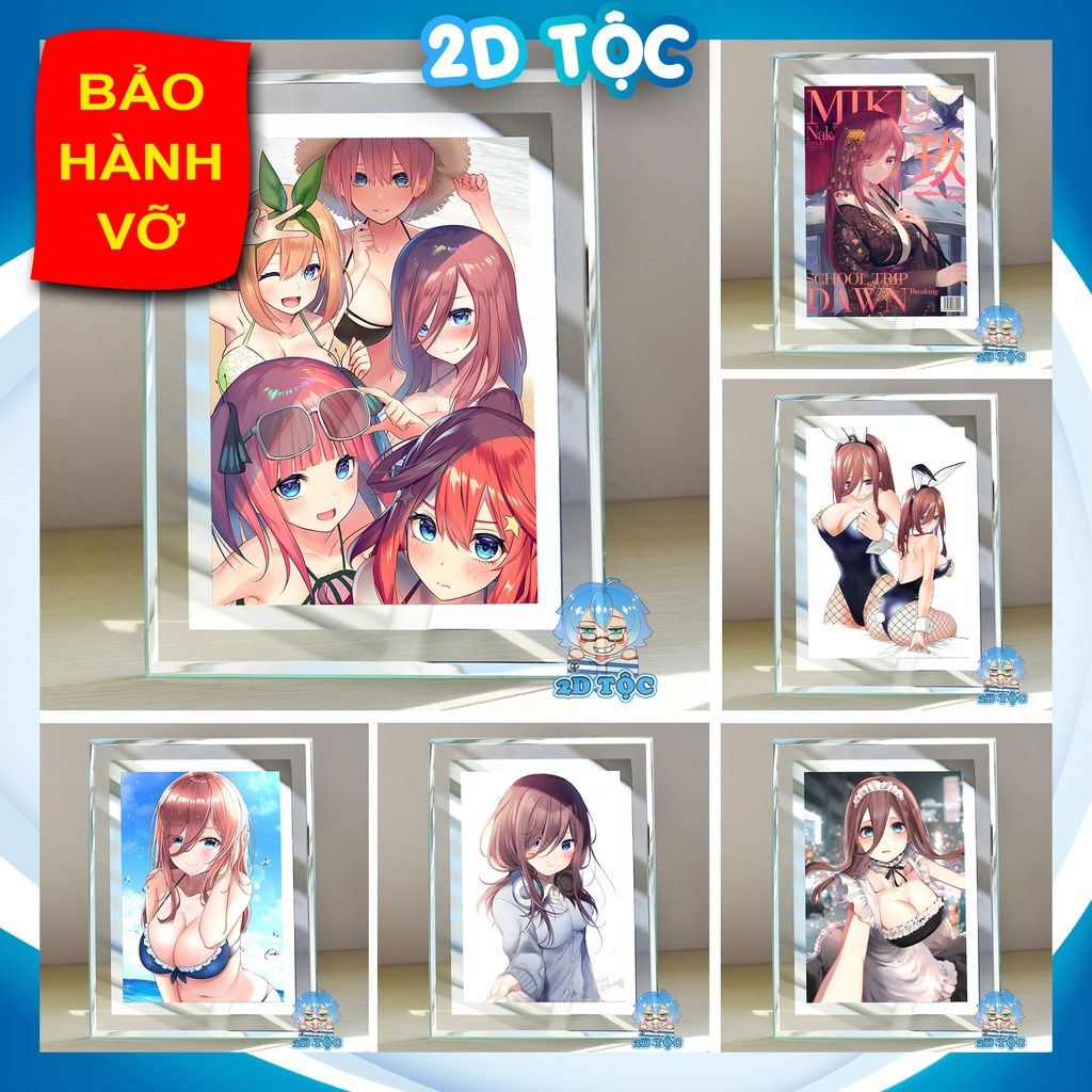 Khung kính Nakano Miku (1) Anime Manga NHÀ CÓ 5 NÀNG DÂU - để bàn by 2D Tộc Shop