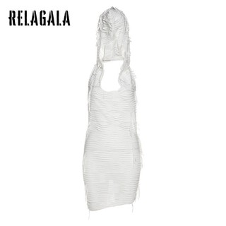RelaGala Thời Trang Nữ Gợi Cảm Rách Váy Gió Có Mũ Trùm Đầu