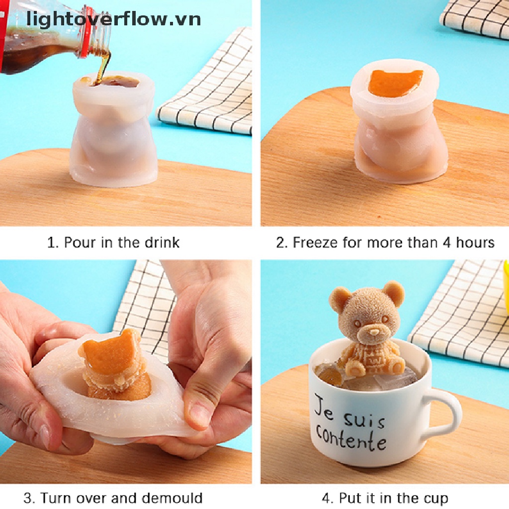 Khuôn Silicon Làm Đá / Sô Cô La Hình Gấu Dễ Thương