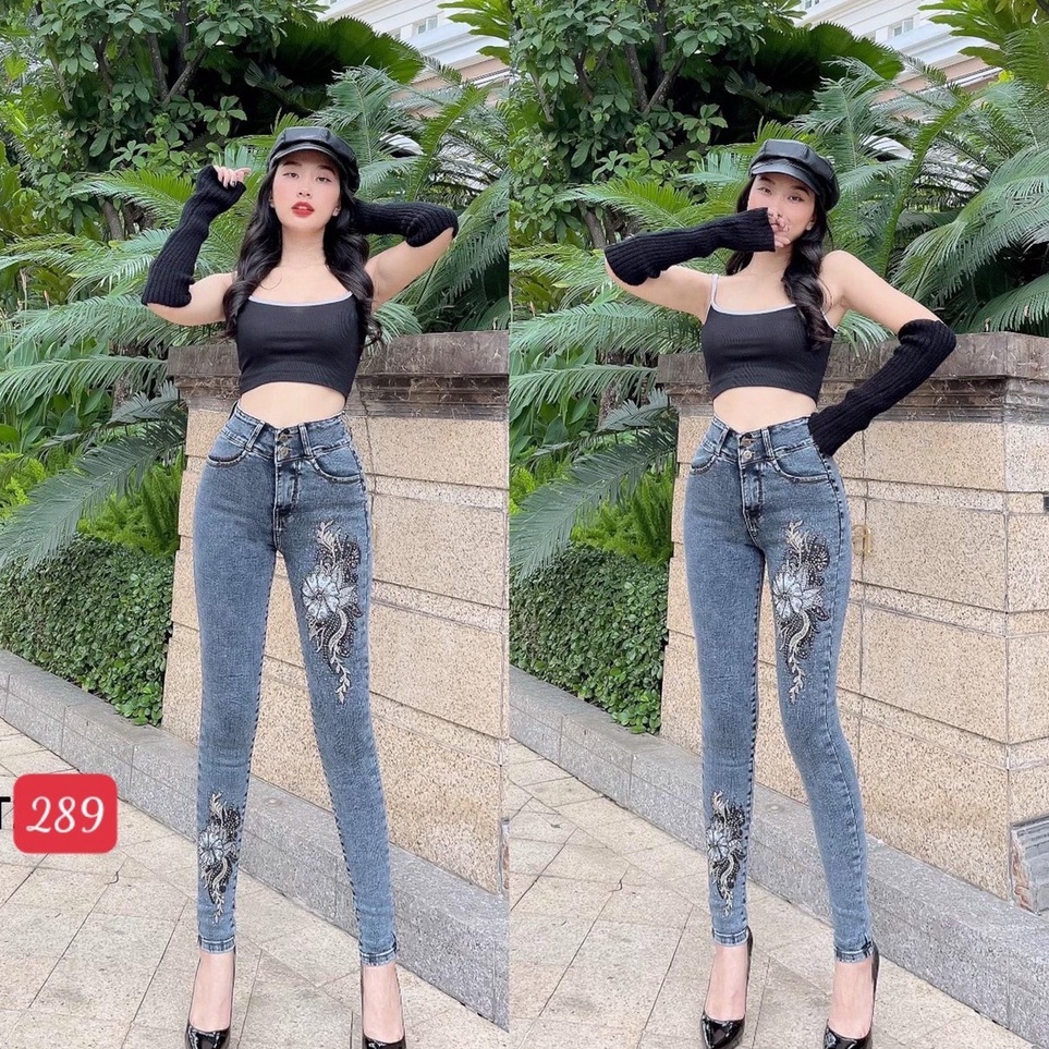 Quần jean nữ lưng cao mẫu mới  chất bò co giãn skinny ôm dáng siêu xinh mịn sịn A-T Fashion - MQ289