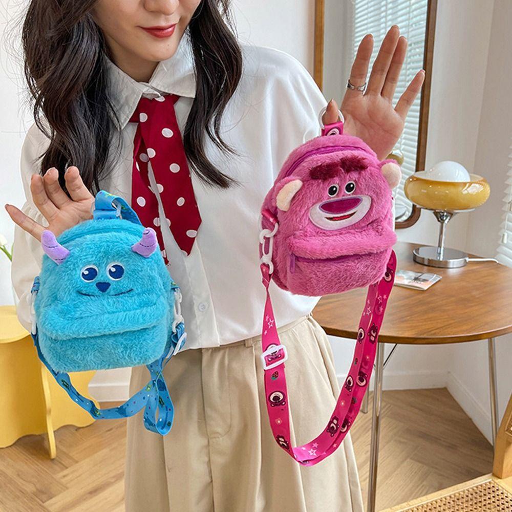 ELEGANT Túi Đeo Chéo Hình Gấu Dâu Tây Có Khóa Kéo Thời Trang Mùa Thu Cho Nữ