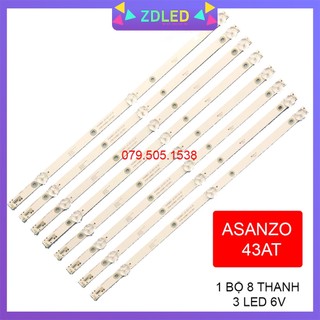 Thanh led tivi asanzo 43at - bộ 8 thanh 3 led 6v cho tivi asanzo 43at500 và các dòng tương tự