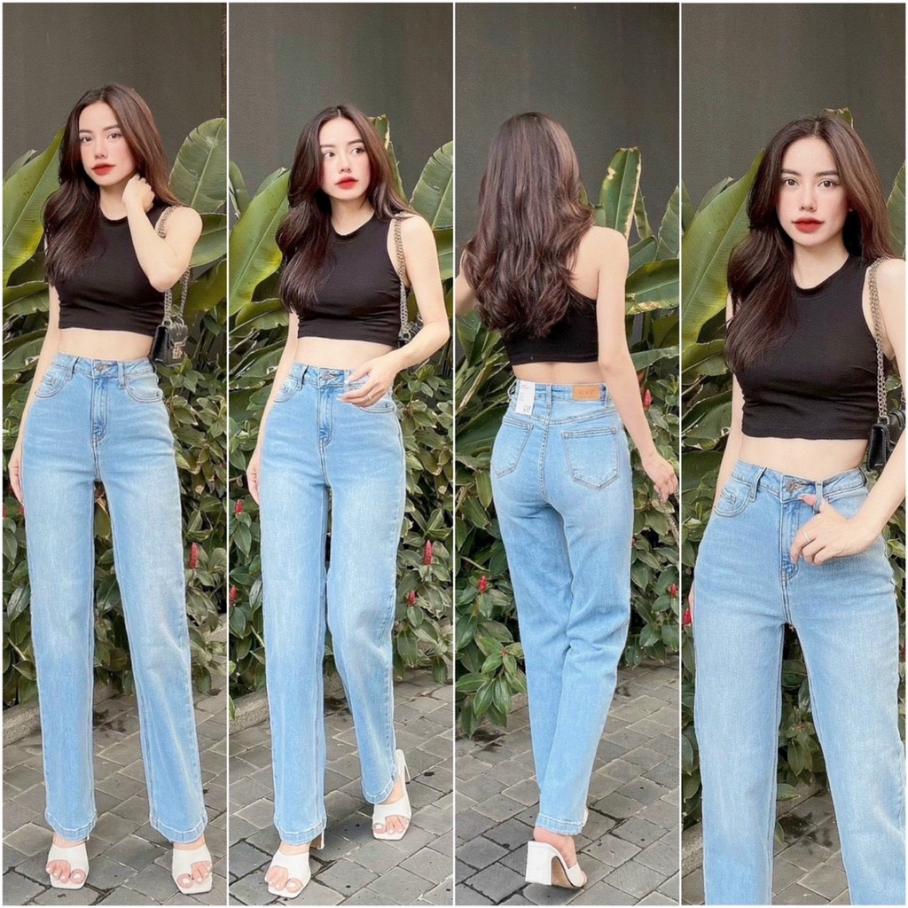 Quần Jean Ống Rộng,Quần Bò Ống Rộng Nữ Dài 98-99cm