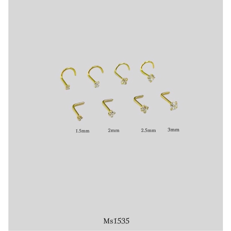 Khuyên mũi đá trấu - Chân cong và chân L