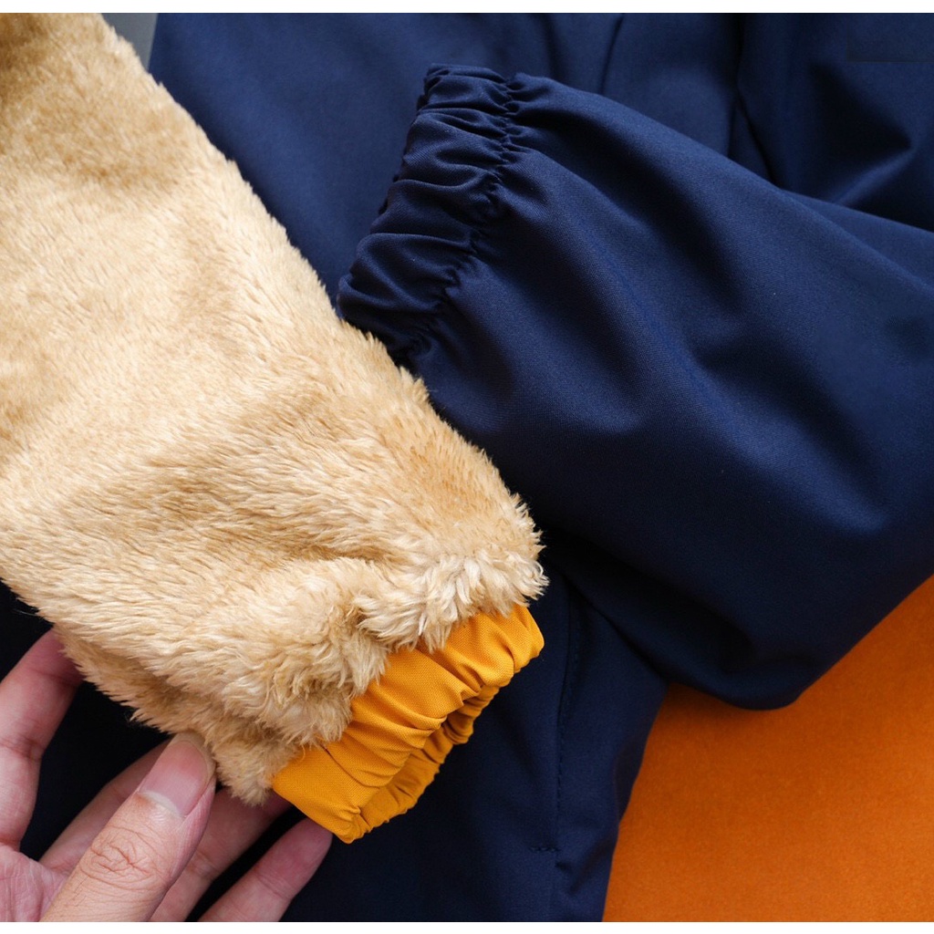 Áo khoác nam lót lông 3 khoá DULLO mã D282 chất vải gió tráng bạc chống nước, lót lông dày dặn