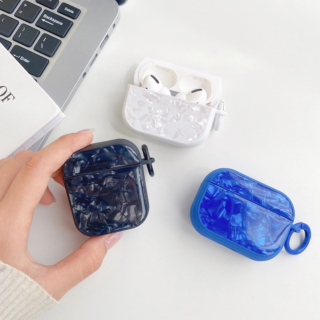 Vỏ Bảo Vệ Hộp Sạc Tai nghe không dây AirPods 1 2 3 Pro2 2022 Bằng Tpu Mềm Chống Rơi Họa Tiết Đá Hoa Cương Lấp Lánh