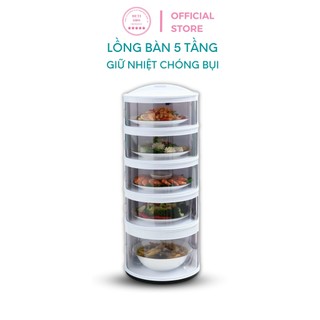 Lồng bàn 5 tầng giữ nhiệt chống bụi nhiều thông minh gấp gọn đa năng mini đậy thức ăn nhựa hàng chính hãng