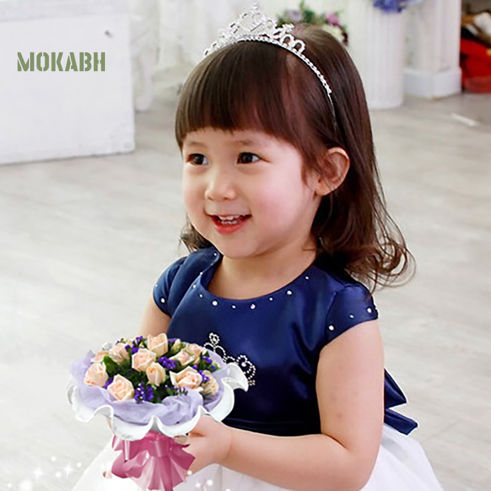 Vương Miện Cài Tóc Đính Đá Hình Trái Tim Thanh Lịch Cho Bé Gái