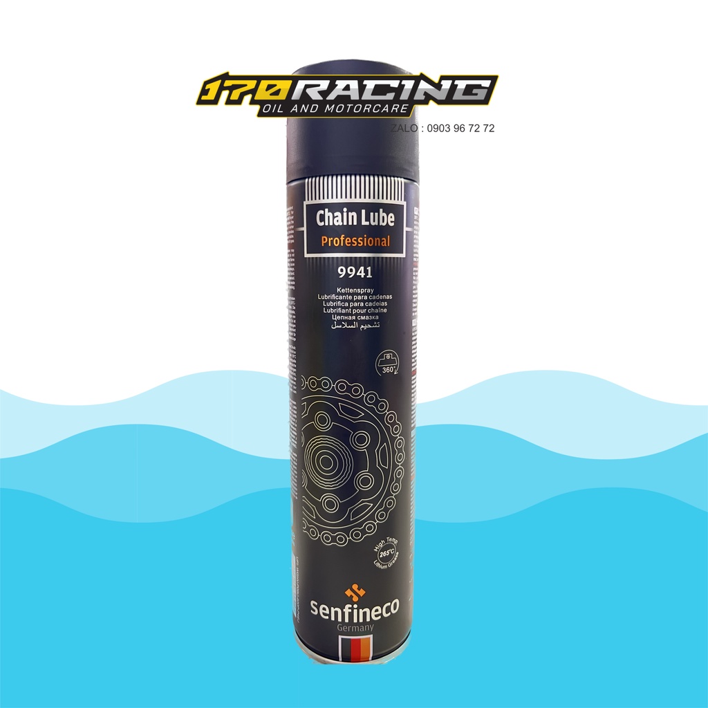 Chai Xịt Dưỡng Sên SENFINECO 9941 CHAIN LUBE PROFESSIONAL Dung Tích 650 ML Xuất Xứ ĐỨC